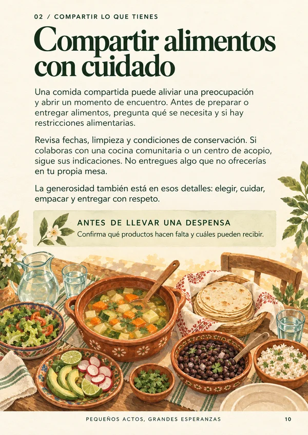 Página 10 del libro: Compartir alimentos con cuidado